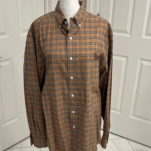 Burberry Tan and Black Checkered Shirt